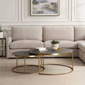 Designer Living Room Accent <b>Table</b> Gold Frame - Product Image 2