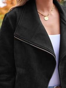 Veste en cuir véritable pour femmes à col montant, respirante, imperméable, écologique, vêtements d'automne et d'hiver, vente en gros - Product Image 5