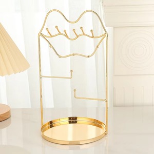 Élégant support de bijoux en or pour colliers boucles d'oreilles anneaux élégant organisateur d'affichage pour vanité et coiffeuse de l'Inde - Product Image 4