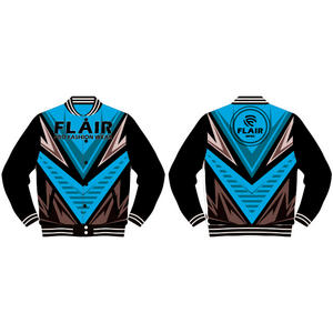 Veste universitaire légère à manches longues pour hommes, veste zippée décontractée de rue, tissu denim brodé de style vintage pour l'hiver - Product Image 2