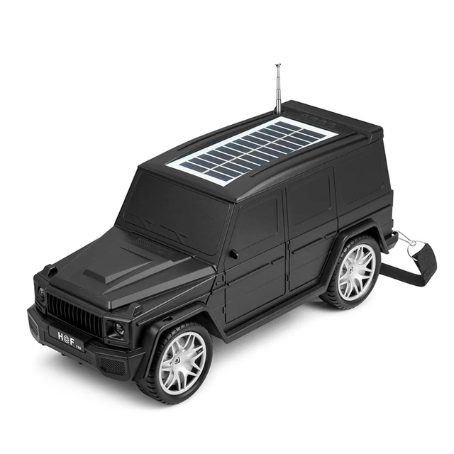 Luxury SUV Jeep for Speaker Solar Charging Multi-Input F88 Black for Universal Cell Phone and Device