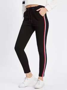 Femmes taille haute sans couture Yoga Fitness pantalon cravate-teinture conception automne hiver recadrée Jacquard pantalon de course pêche taille élastique - Product Image 4