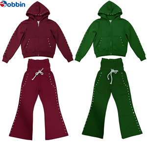 Conjunto de Sudadera con Capucha y Pantalones Deportivos de Invierno Personalizados con Pedrería, Diseño 2 en 1, Unisex, Talla Grande - Product Image 2