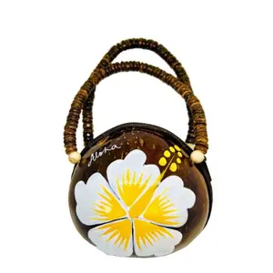 새로운 디자인 리얼 코코넛 쉘 하와이 지갑 손으로 그린 독특한 스타일 좋은 가격 베트남에서 수제