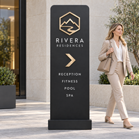 Pylône publicitaire extérieur personnalisé, panneau directionnel en métal pour hôtel, bureau, résidence