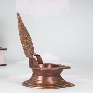 En vrac fabriqués à la main traditionnelle Antique Gaja Laxmi Deepak Puja Deepak Deepam Jyoti profonde Diya lampe à huile décoration SNI-137 - Product Image 5