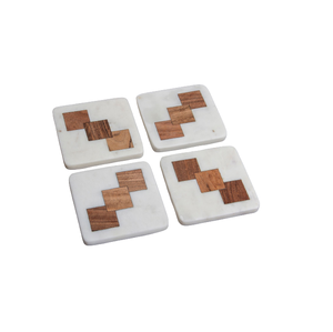 Luxury Theme Custom Drinks Black <b>White</b> Square Shape Wedding Favor Natural Stone Marble <b>Coasters</b> for Coffee or Tea Cupmats - Product Image 4