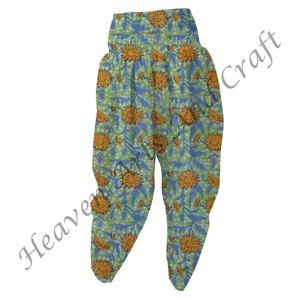 Pijama indio de algodón hecho a mano para mujer, ropa de dormir floral con estampado de bloques y cintura elástica, pantalones de noche ligeros - Product Image 2