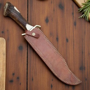 Cuchillo NM Edge, Hecho a Mano, Acero D2, para Camping, Mango de Cuerno de Ciervo, Borde Parcialmente Aserrado, Ligero, Duradero, para Uso en Exteriores - Product Image 5