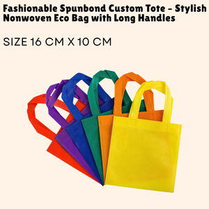 กระเป๋าผ้าใยสังเคราะห์เป็นมิตรกับสิ่งแวดล้อมที่มีด้ามยาว - Product Image 1