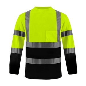 Chemises de sécurité réfléchissantes haute visibilité ANSI Classe 1 à séchage rapide, manches longues, vêtements de travail pour la construction AWARTEN INTERNATIONAL - Product Image 2