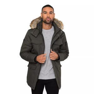 Veste parka de luxe pour homme en polyester/nylon avec capuche, doublure amovible, logo frontal, écologique et imperméable, vêtement d'extérieur d'hiver - Product Image 5
