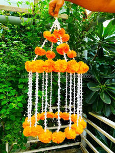 Handmade Indian Marigold Chandelier Centerpiece Plastic Flowers Wedding Thanksgiving Festivals Christmas <b>Easter</b> Toran Wall - Product Image 2