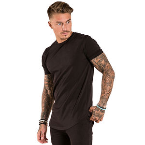 Venta al por mayor 100% algodón cuello redondo Slim Fit camiseta para hombres peso pesado logotipo personalizado patrón sólido transpirable uniforme de trabajo para - Product Image 4