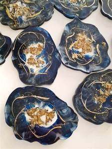 High Quality Customizable Round Waterproof Modern Resin Epoxy Tea Coaster Multicolor <b>Crafts</b> for Home Use As <b>Gift</b> From TAQI CRAFT - Product Image 2