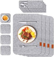 Ensemble de sets de table classiques en feutre de 3 mm d'épaisseur, 8 pièces, résistants à la chaleur, antidérapants, absorbants, pour table à manger