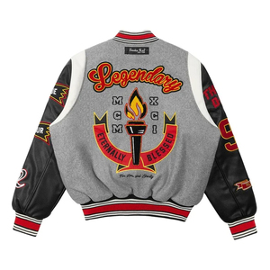 Premium Letterman Jacket Streetwear Poliéster Manga larga Varsity Chaquetas Ropa deportiva Precio de fábrica Letterman Jacket para hombres - Product Image 2