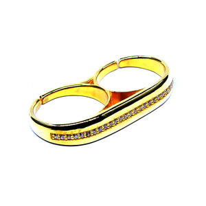 Anillo de Plata de Ley 925 chapado en oro clásico, joyería de boda preciosa ajustable por oxidación con ajuste de bisel para fiesta - Product Image 2