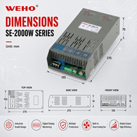 Transformateur de mesure et de régulation 28,6A 72V, production 2000W, chargeur de batterie au lithium fer phosphate réglable 36-72V SMPS