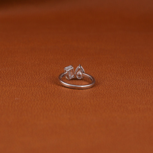 แหวนเพชรสองเม็ดทำจากหินลูกแพร์สุดหรูแหวนเพชรที่เจียระไนจากธรรมชาติทนทาน18K ของขวัญเครื่องประดับชั้นดีสำหรับผู้หญิง - Product Image 3