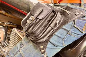 Logo personnalisé LLB-0005 cuir jambe étui Vintage moto motif cuisse sac fermeture éclair taille ceinture modèle multi-fonctionnalité - Product Image 2