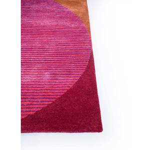 Alfombra Grande de Lana y Viscosa Hecha a Mano, Diseño Abstracto Rosa y Morado, para el Hogar o Pasillo, Forma Rectangular, Grosor de 10 mm - Modelo Tnq-3261 - Product Image 4