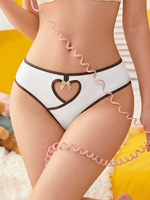Ropa interior femenina de cintura baja, acanalada, con aberturas y bloques de color, transpirable, con efecto levanta glúteos y diseño de lazo, tipo pantalón triangular