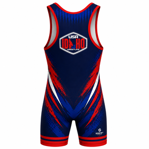 SINGLET DE LUCHA SINEWY SPORTS para Hombre, Sublimado Personalizado, Diseño Idaho, EE. UU., Ajustado, Transpirable y Elástico - Product Image 6