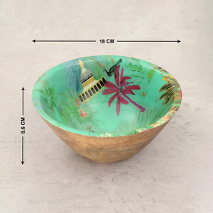 Bol en bois naturel fabriqué à la main pour collations salades fruits et décoration de table - Product Image 3