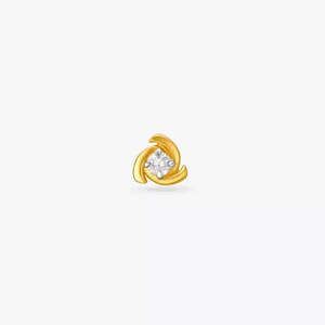 Or jaune rond Moissanite diamants épingle à nez pour les femmes nouveau Design certifié diamant en gros tendance Piercing bijoux - Product Image 1