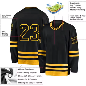 ออกแบบเสื้อฮอกกี้น้ำแข็งแบบซับลิเมชั่นตามสั่งของคุณเอง ด้วยผ้าระบายอากาศ แห้งเร็ว ป้องกันแบคทีเรีย พร้อมโลโก้และสีที่คุณกำหนด - Product Image 4