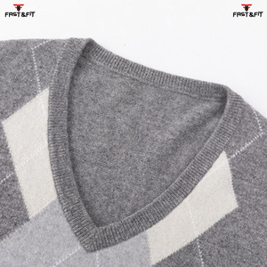 Suéter de Cachemira de Lana Tejido con Logotipo Frontal, Cuello Redondo Informal de Color Sólido para Hombre, Manga Larga, Talla Grande, Oferta Especial - Product Image 3