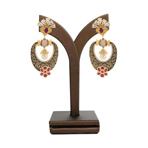 Pendientes artificiales de lujo chapados en mate AD antiguos, joyería colgante de latón para bodas, joyería de moda personalizada de proveedor de exportación - Product Image 1