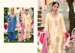 Muselina pura bordada pesada Zari Butti con Chinon Dupatta estilo pakistaní tradicional Salwar Kameez para adultos ropa de fiesta - Product Image 4