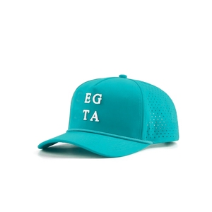 Manufacturer's Custom Breathable Golf <b>Hat</b> 5-Panel Laser Cut Holes Custom Embroidery Logo Adjustable Plastic Back Closure Cap VN - Product Image 1