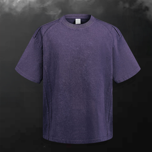 Wholesale Oversized Heavyweight 270gsm Solid Cotton <b>Drop</b> Shoulder Tee High Quality Vintage <b>Acid</b> Wash Streetwear Custom Men - Product Image 1