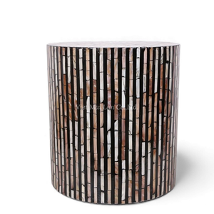 Luxury Mother of Pearl <b>Stools</b> Handmade Shell Inlay Accent Furniture for Apartment High End Home Decor - Product Image 2