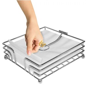 ที่ใส่กระดาษเช็ดปากสีเงินดีไซน์ทันสมัยที่ใส่กระดาษทิชชู่สแตนเลสร้านอาหารคาเฟ่โรงแรมจากฟ้าเจ็ดสิ่งมหัศจรรย์ - Product Image 5