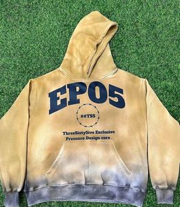 Custom Men's 400gsm Heavyweight Acid Wash Hoodie Polyester/Cotton Fleece Pullover Oversized Fit Letter Pocket Design Winter - Product Image 3