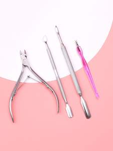 Pince à cuticules personnalisée avec logo, grossiste, pousse-cuticules en acier inoxydable de haute qualité, fournisseurs, outils professionnels pour pousse-cuticules - Product Image 2