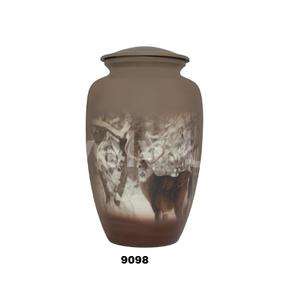 Urna de cremación funeraria de ciervo-para cenizas humanas-Urna de entierro grande hecha a mano en aluminio con bolsa de terciopelo gratis - Product Image 1