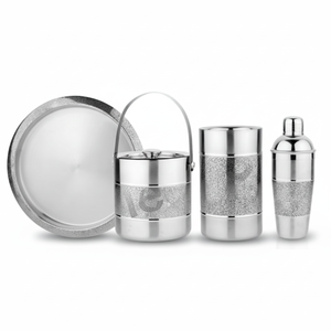 Barman en acier inoxydable blanc avec ensemble de barres ensemble de 4 pièces avec un design unique ensemble de barres en acier inoxydable professionnel outil de barre - Product Image 1