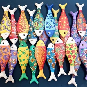 Decoración de peces de madera hecha a mano para colgar en la pared del hogar, regalo y recuerdo de tema costero - Product Image 2