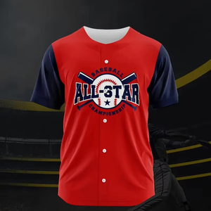 Hot Selling Best Design Lightweight Baseball Jersey Customized Logo <b>Printing</b> Sports Wear Polyester <b>Material</b> Baseball Jersey - Product Image 1