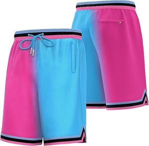 100% Polyester Running Basketball Training Shorts Quick Dry Respirant Fitness avec poches à glissière Vintage Print Pattern - Product Image 4