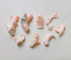 8 piezas de palo de Coral Rosa sombreado, cuentas de palo de Coral, lote de palo pulido suave japonés Natural, piedra preciosa de palo de Coral blanco - Product Image 4