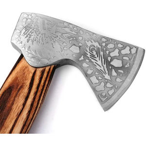 Hache à fendre Burraq personnalisée de 19,5 pouces en acier au carbone, manche en bois de rose avec étui en cuir, cadeau d'extérieur, fait main, qualité industrielle - Product Image 5