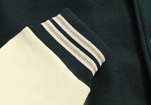 Vestes de baseball d'équipe universitaire sur mesure en gros, numéros cousus, vestes de baseball d'équipe universitaire bon marché, vestes en peau de mouton pour hommes, col montant - Product Image 4