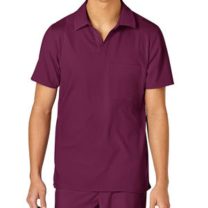 ชุดเครื่องแบบพยาบาลสำหรับผู้ชายเสื้อโปโลสครับขัดผิวแบบยืดได้4ทาง - Product Image 1