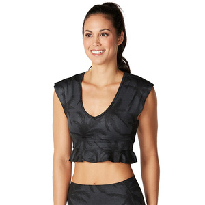 Custom women gym <b>bra</b> with breathable fabric <b>stretch</b> fit oem logo printing for yoga fitness branding private label apparel supply - Product Image 4